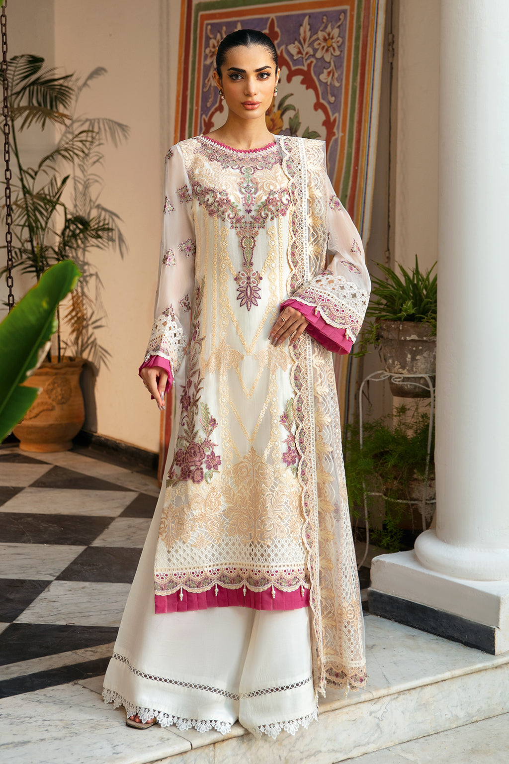 Ramsha | Dastak Luxury Chiffon Collection |  Q-107 - House Of Hania