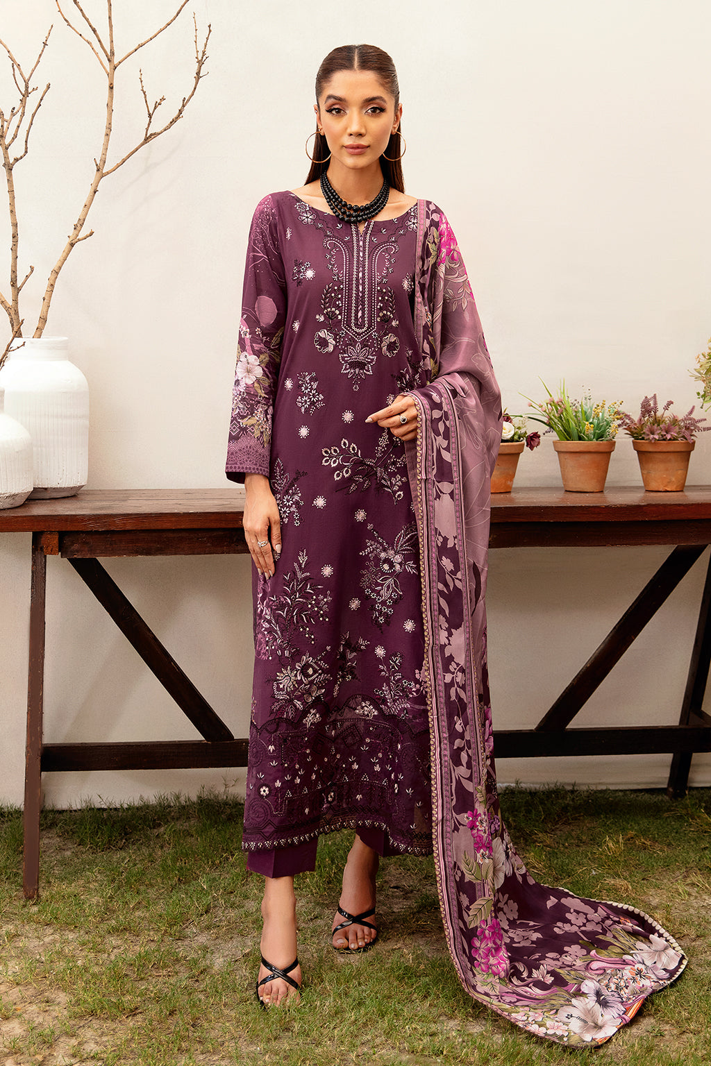 Ramsha | Luxury Lawn 24 | L-1201 - House Of Hania