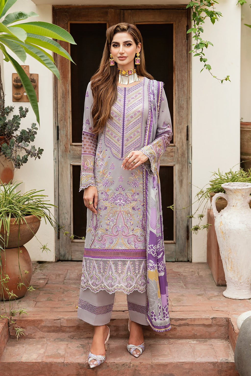 Ramsha | Luxury Lawn 24 | Y-809 - House Of Hania