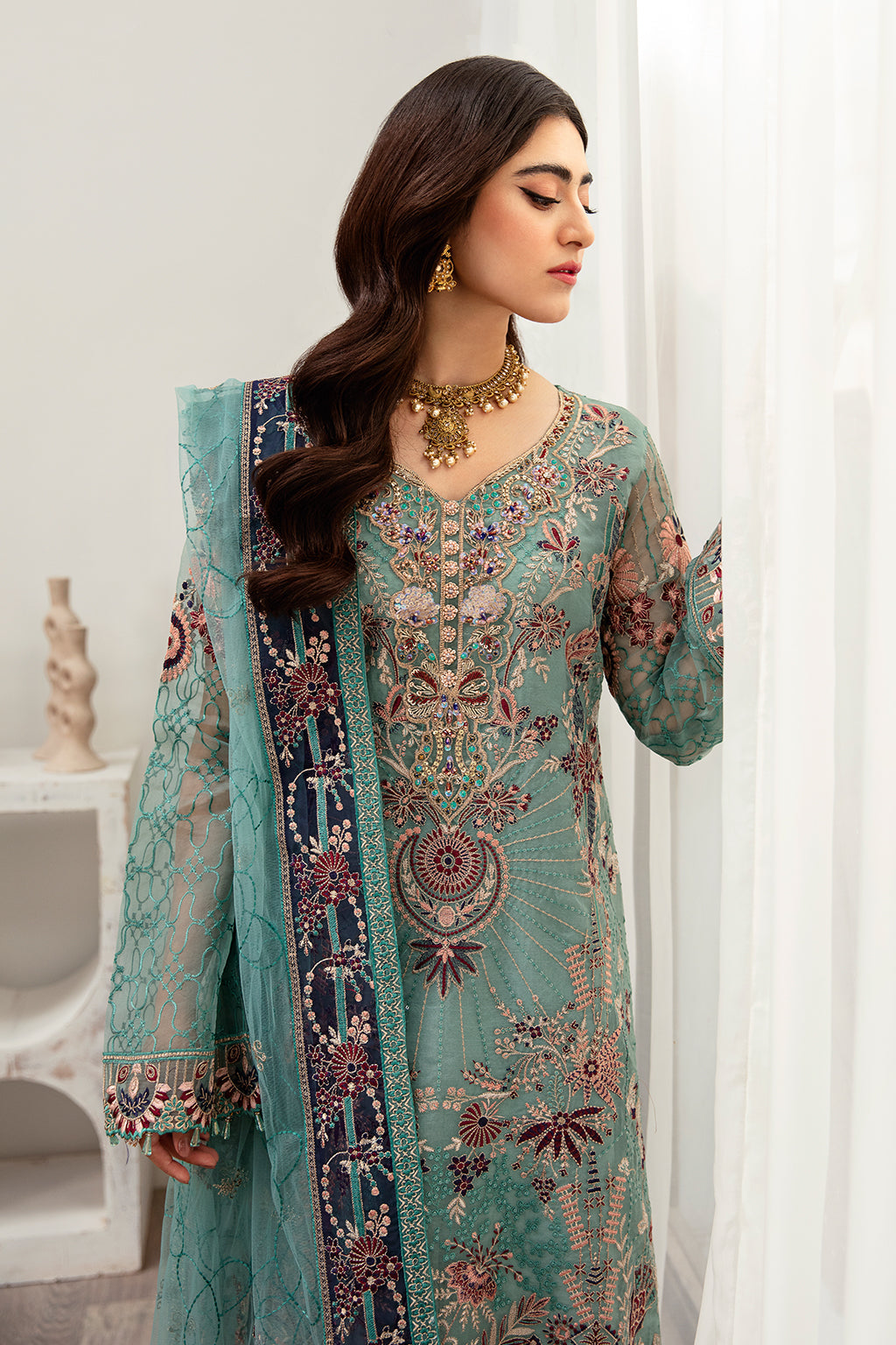 Ramsha | Minhal Organza Collection | M-1001 - House Of Hania