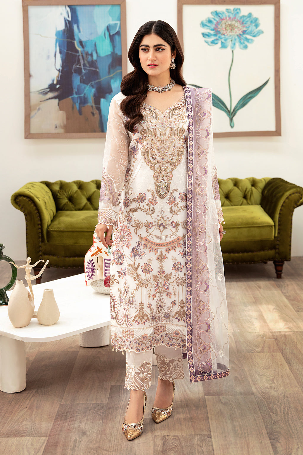 Ramsha | Minhal Organza Collection | M-1002 - House Of Hania