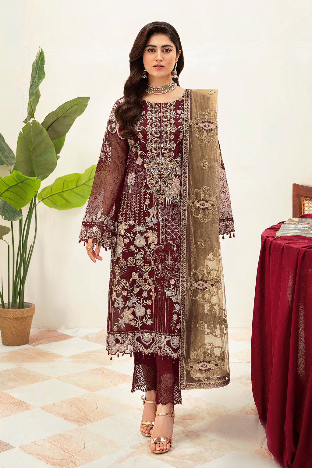 Ramsha | Minhal Organza Collection | M-1003 - House Of Hania