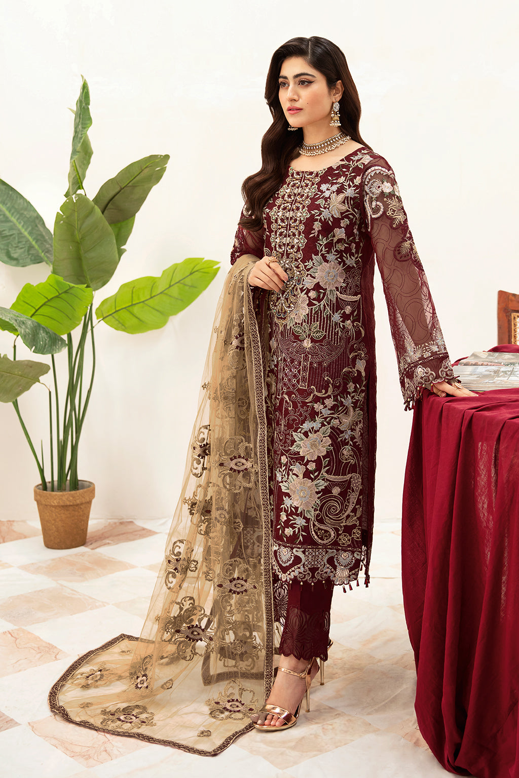 Ramsha | Minhal Organza Collection | M-1003 - House Of Hania