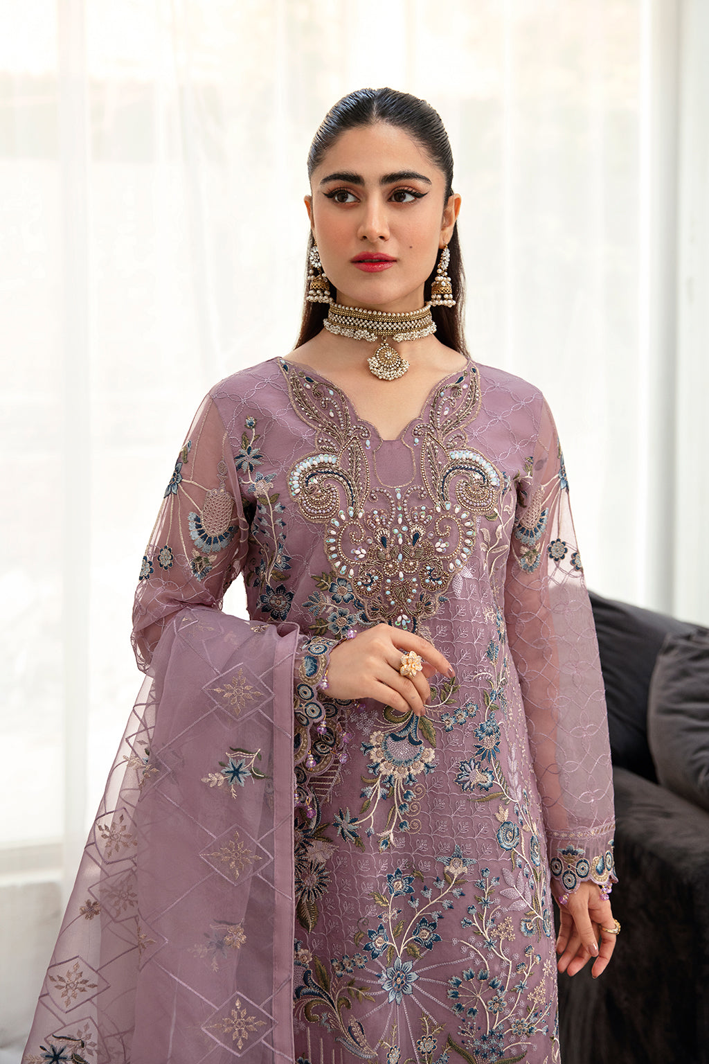 Ramsha | Minhal Organza Collection | M-1005 - House Of Hania