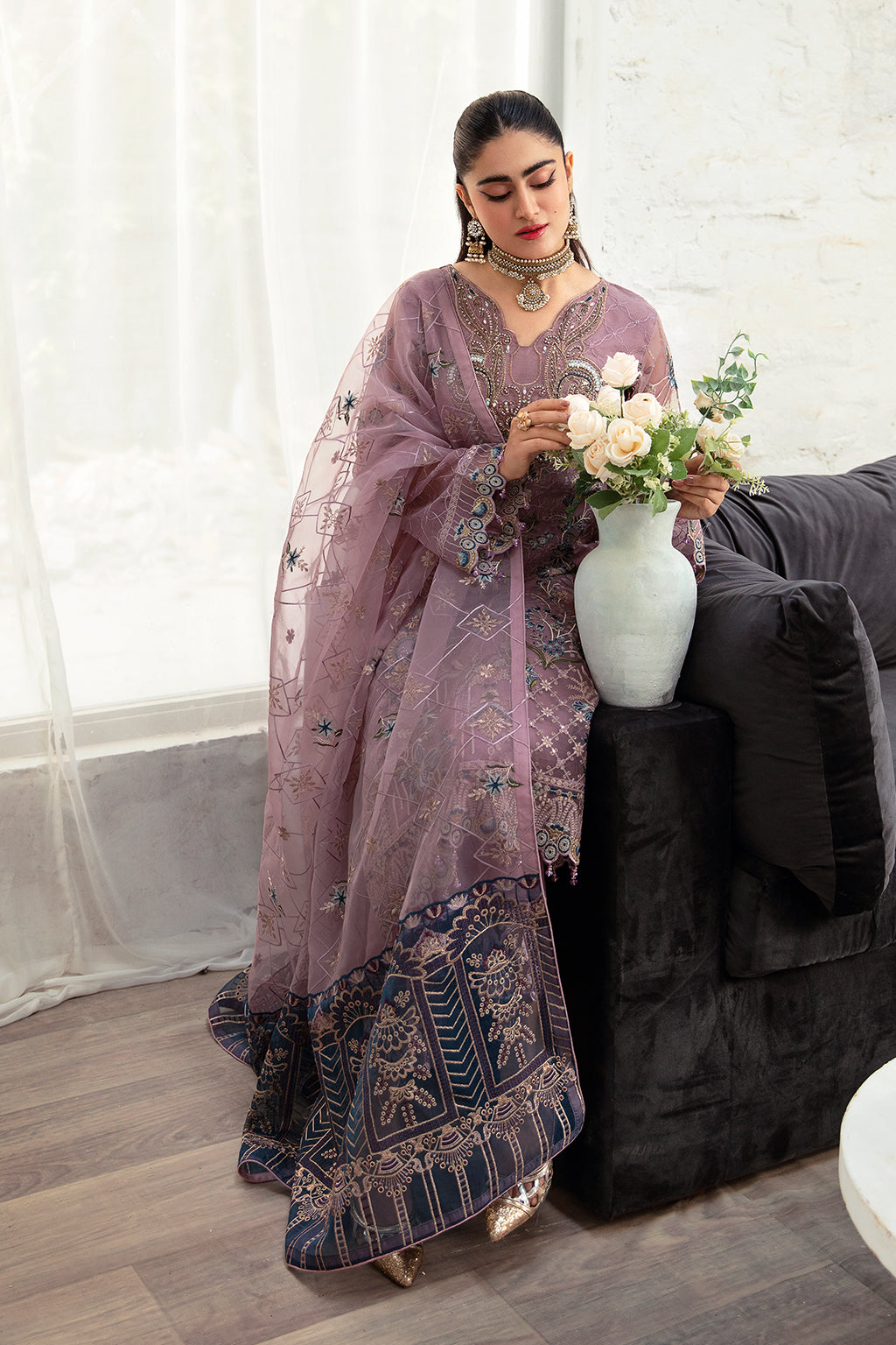 Ramsha | Minhal Organza Collection | M-1005 - House Of Hania