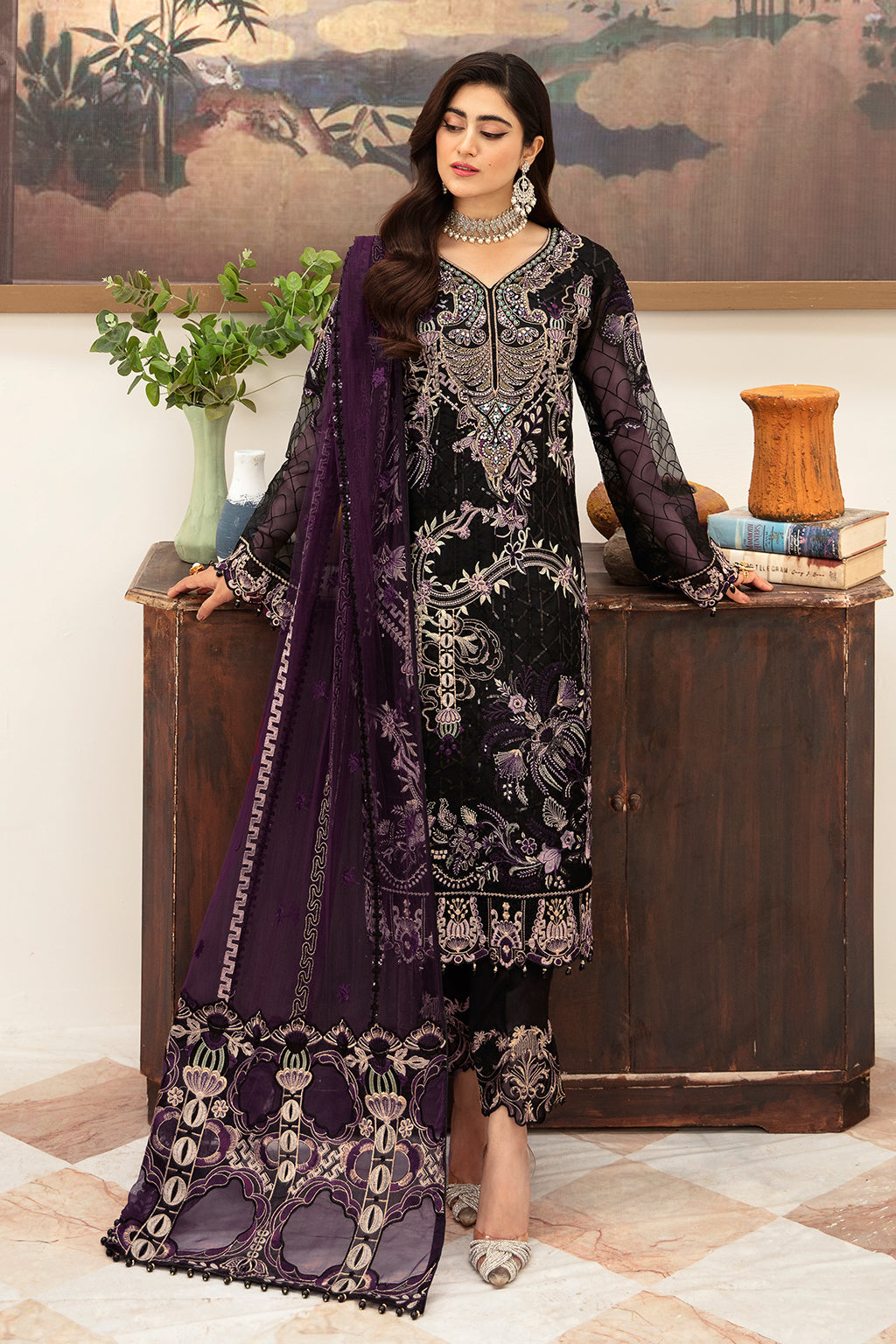Ramsha | Minhal Organza Collection | M-1006 - House Of Hania
