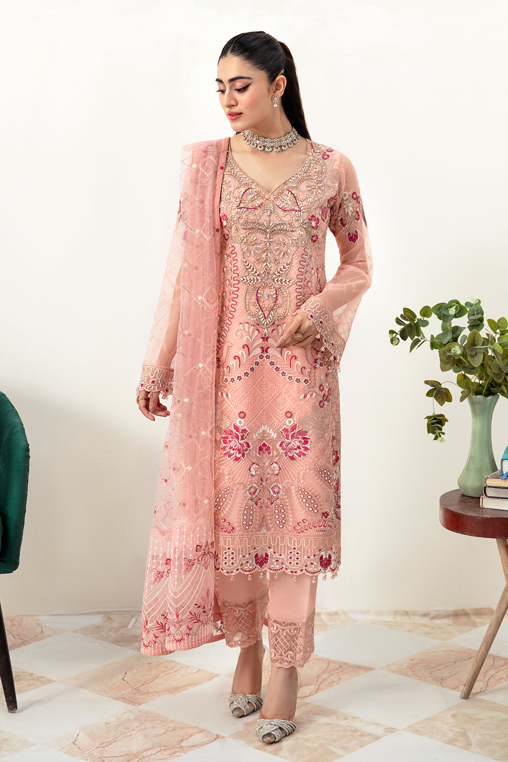 Ramsha | Minhal Organza Collection | M-1007 - House Of Hania