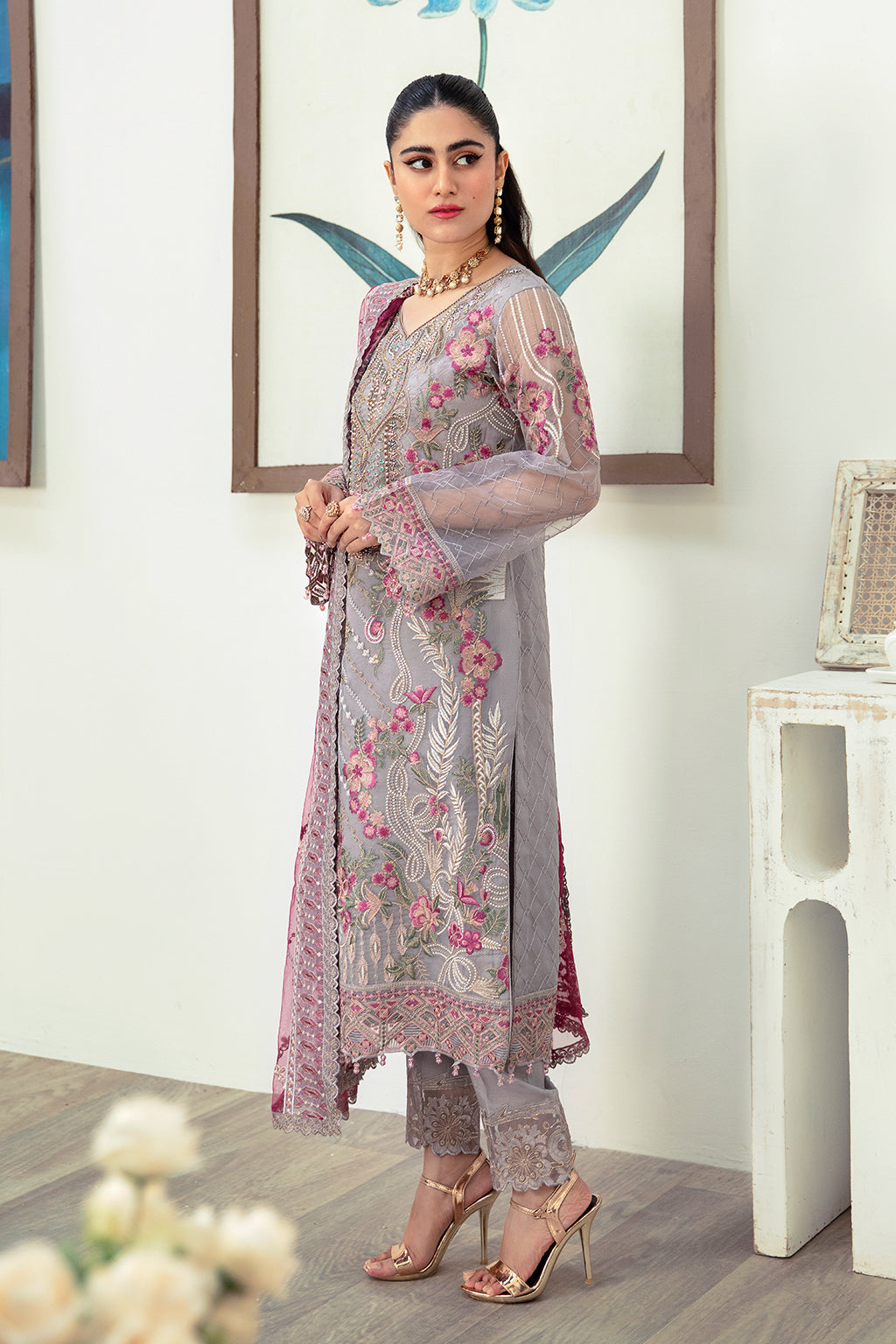 Ramsha | Minhal Organza Collection | M-1008 - House Of Hania