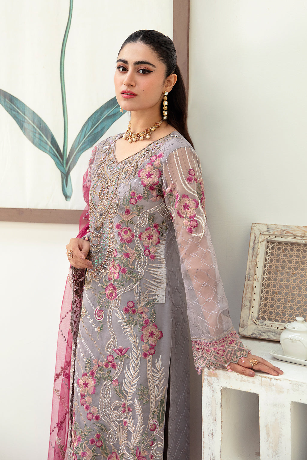 Ramsha | Minhal Organza Collection | M-1008 - House Of Hania