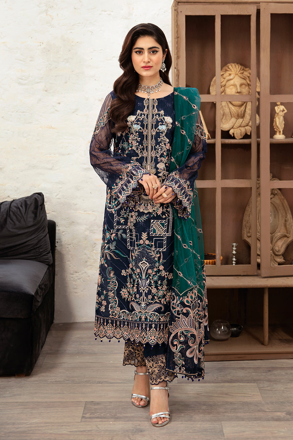 Ramsha | Minhal Organza Collection | M-1009 - House Of Hania