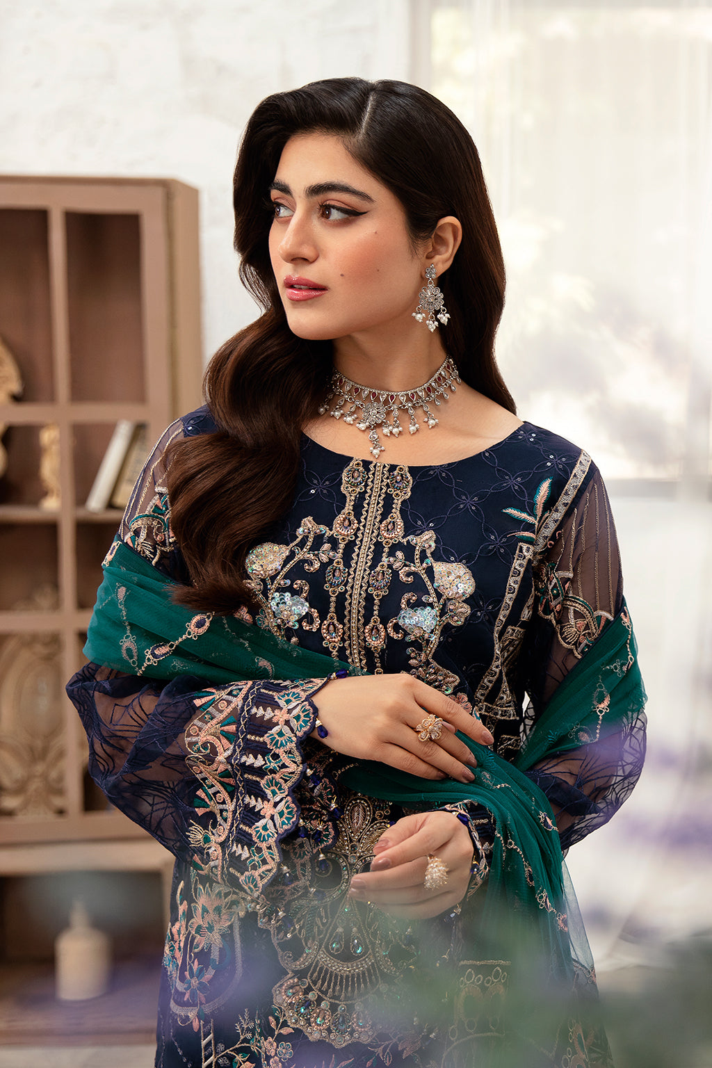 Ramsha | Minhal Organza Collection | M-1009 - House Of Hania