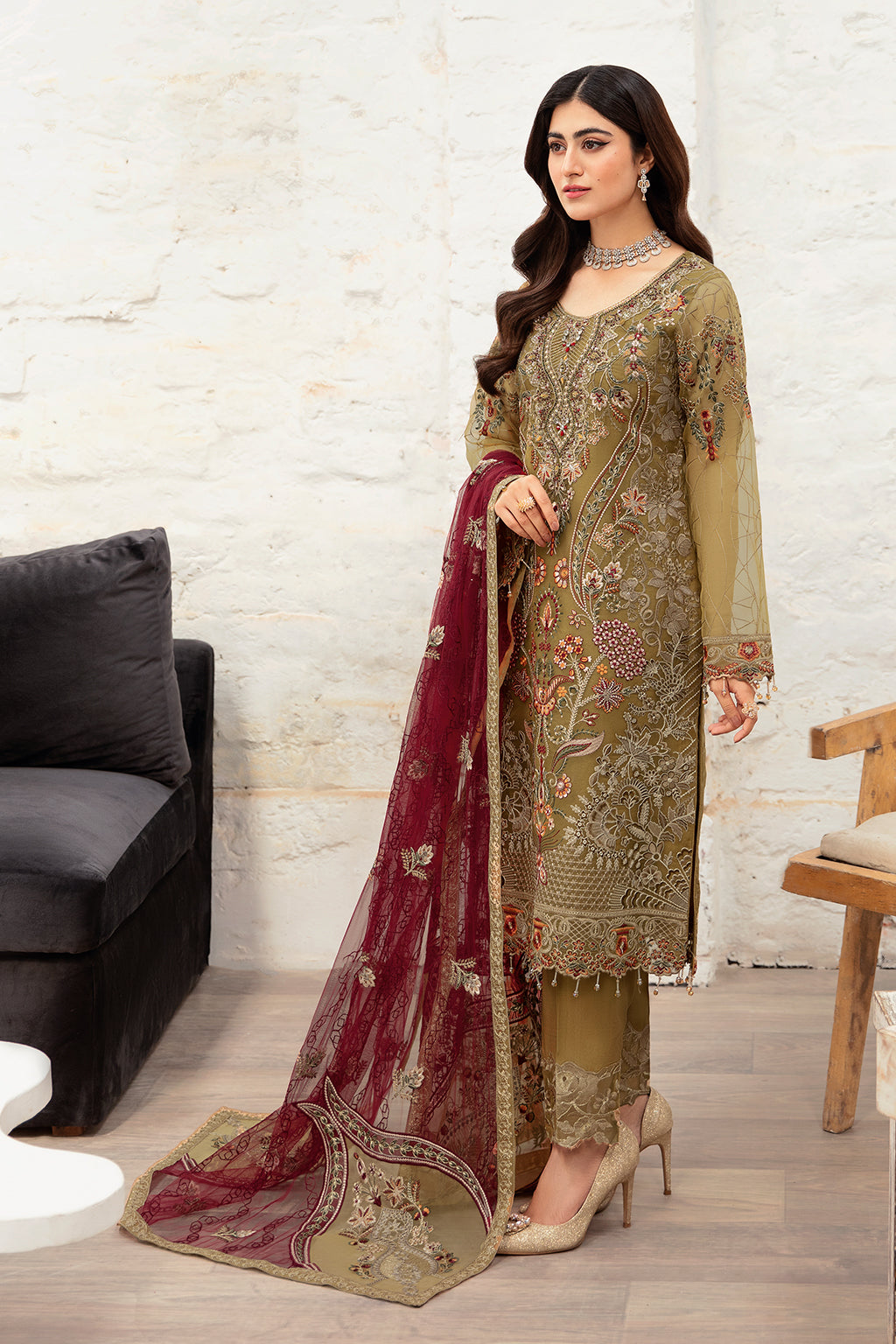 Ramsha | Minhal Organza Collection | M-1010 - House Of Hania