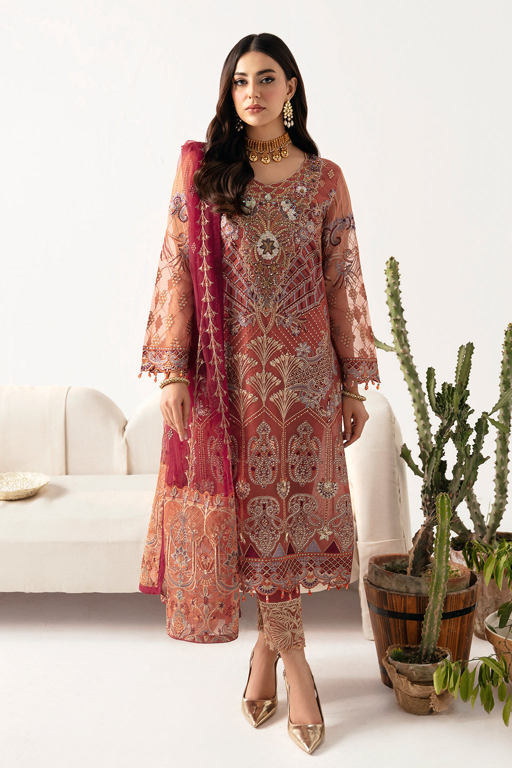 Ramsha | Minhal Organza Collection | M-1103 - House Of Hania