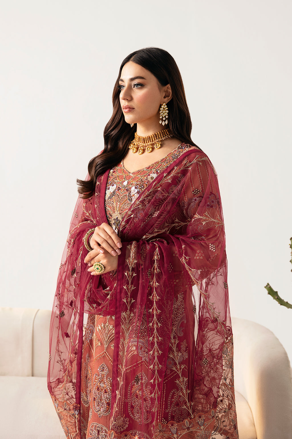 Ramsha | Minhal Organza Collection | M-1103 - House Of Hania