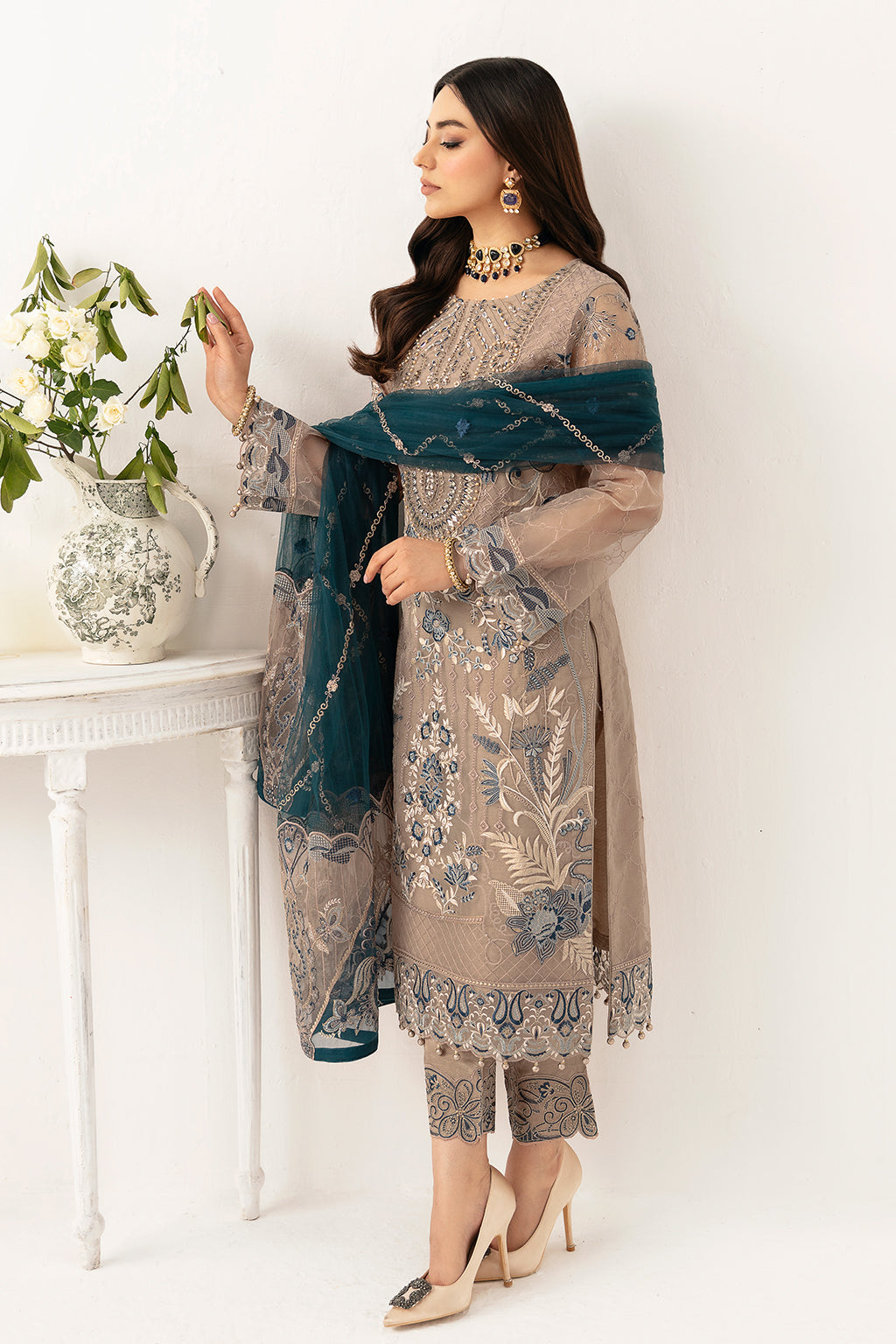 Ramsha | Minhal Organza Collection | M-1106 - House Of Hania