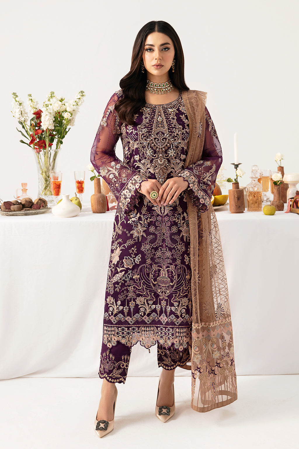Ramsha | Minhal Organza Collection | M-1109 - House Of Hania