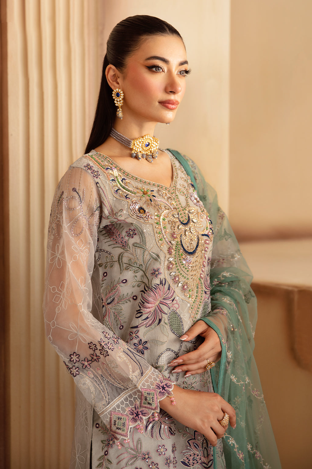 Ramsha | Minhal Organza Collection |  M-1202 - House Of Hania