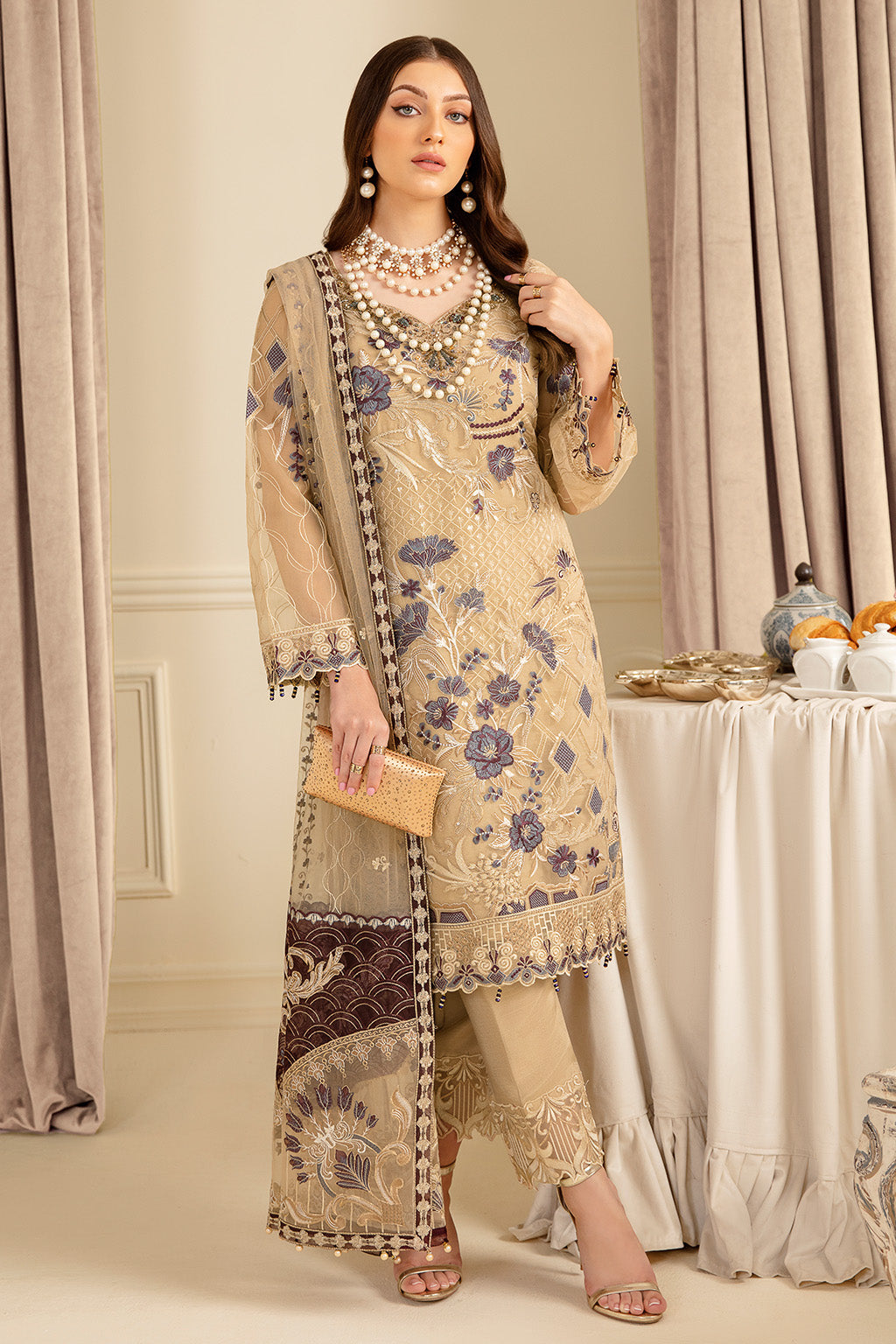 Ramsha | Minhal Organza Collection | M-702 - House Of Hania