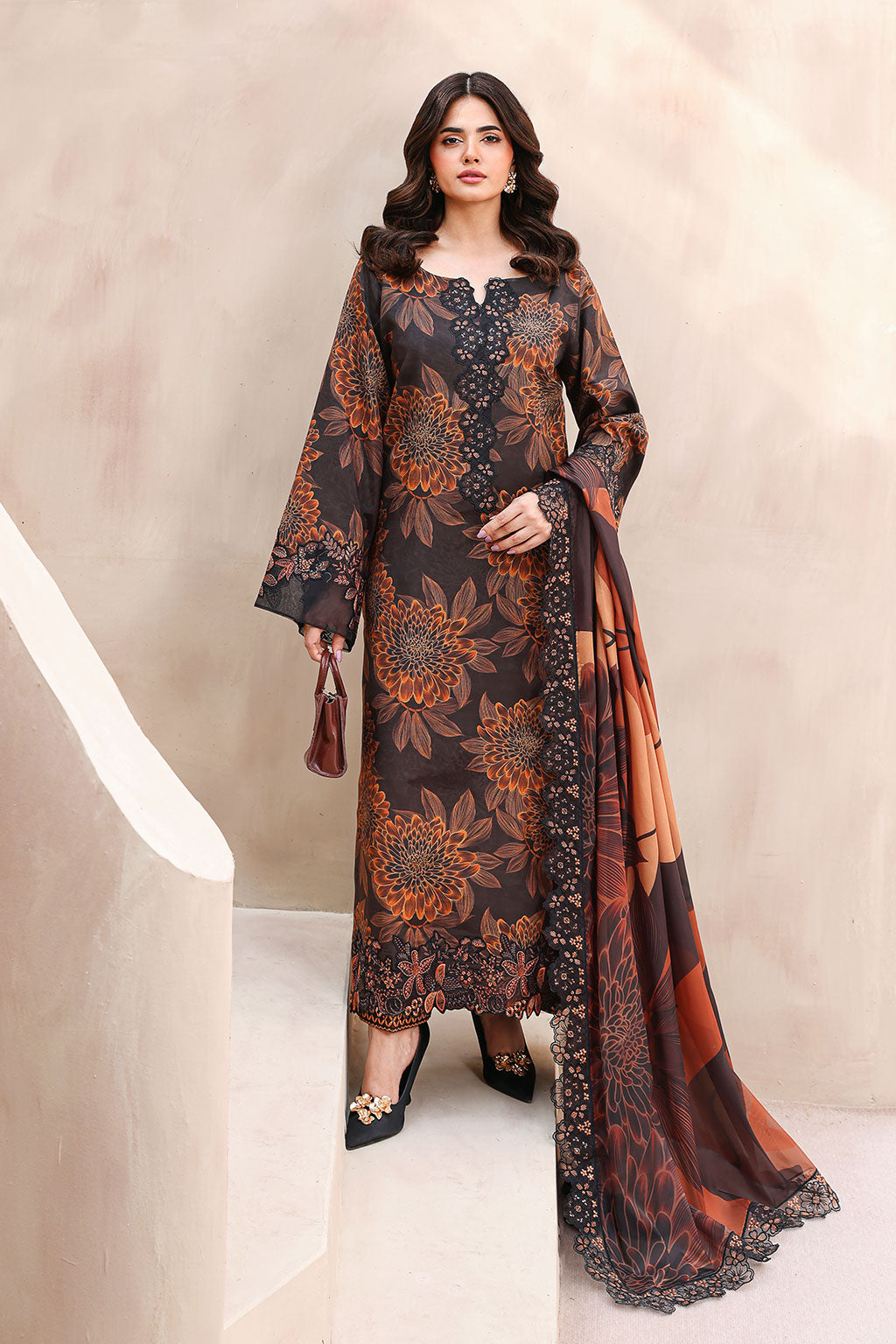 Ramsha | Naqsh Embroidered Rawsilk | RS-02 - House Of Hania