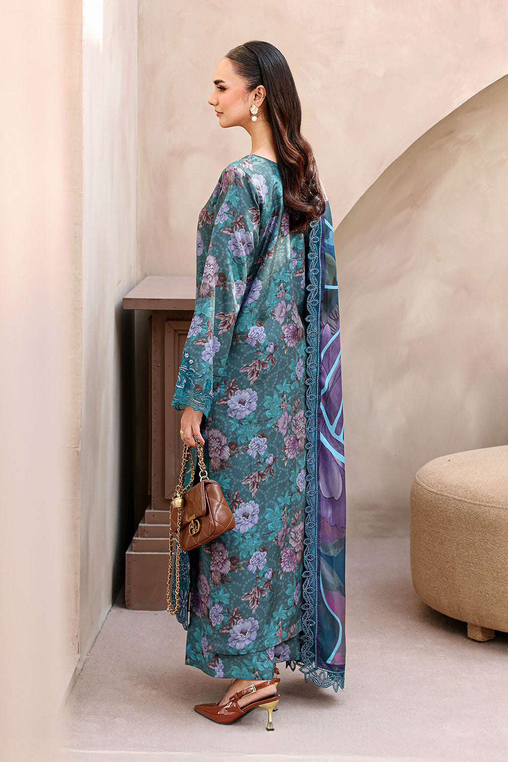 Ramsha | Naqsh Embroidered Rawsilk | RS-03 - House Of Hania