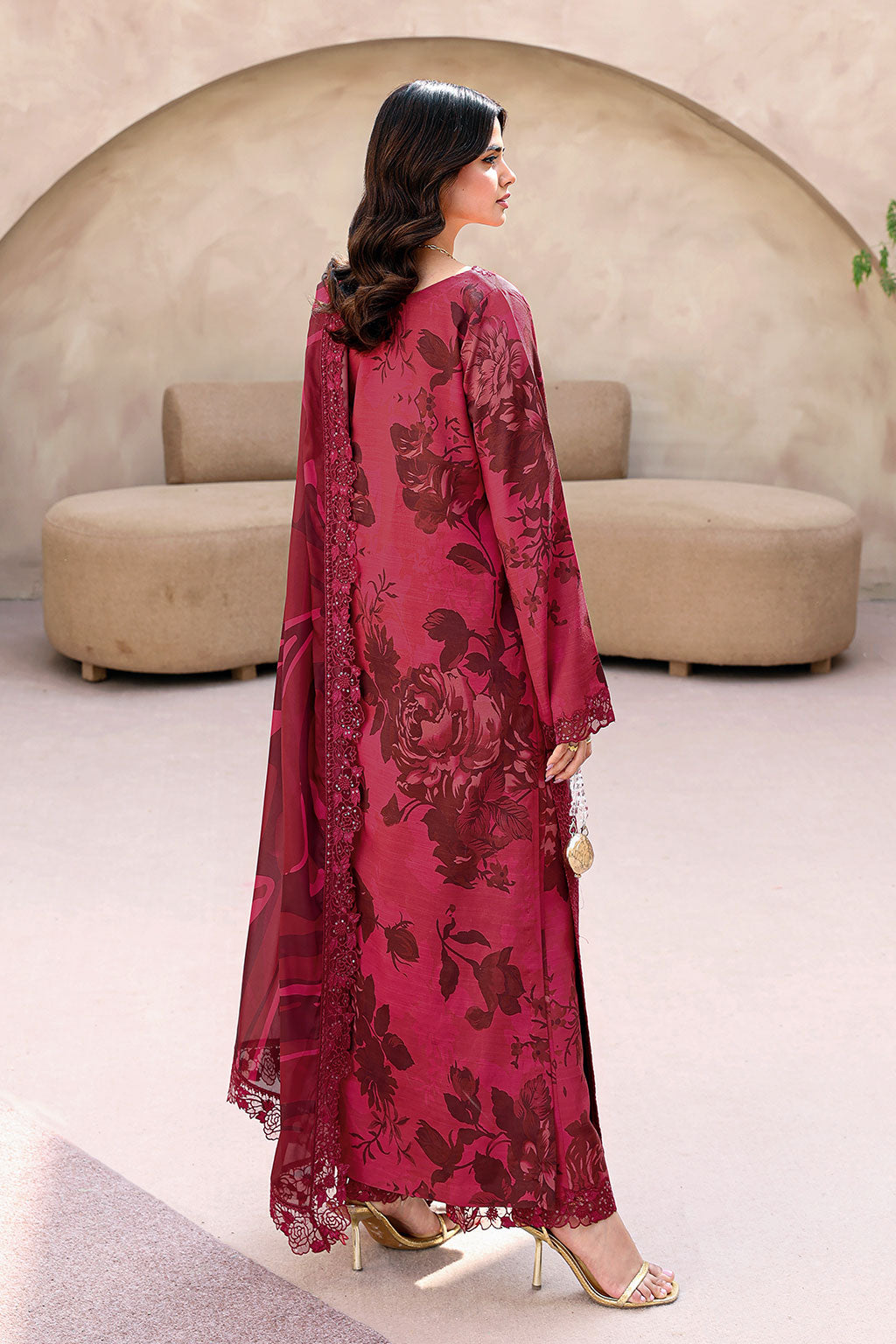 Ramsha | Naqsh Embroidered Rawsilk | RS-04 - House Of Hania