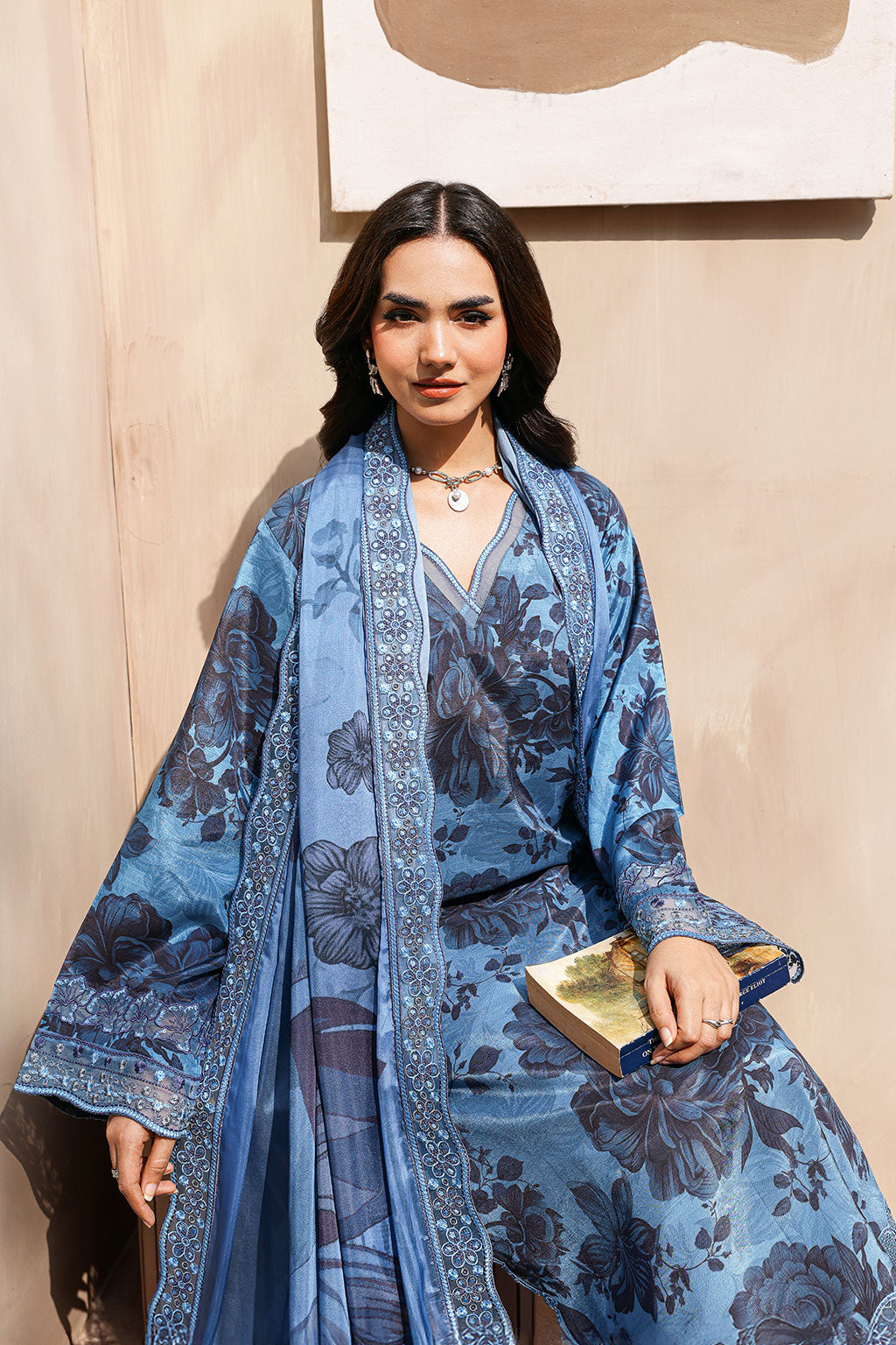 Ramsha | Naqsh Embroidered Rawsilk | RS-05 - House Of Hania