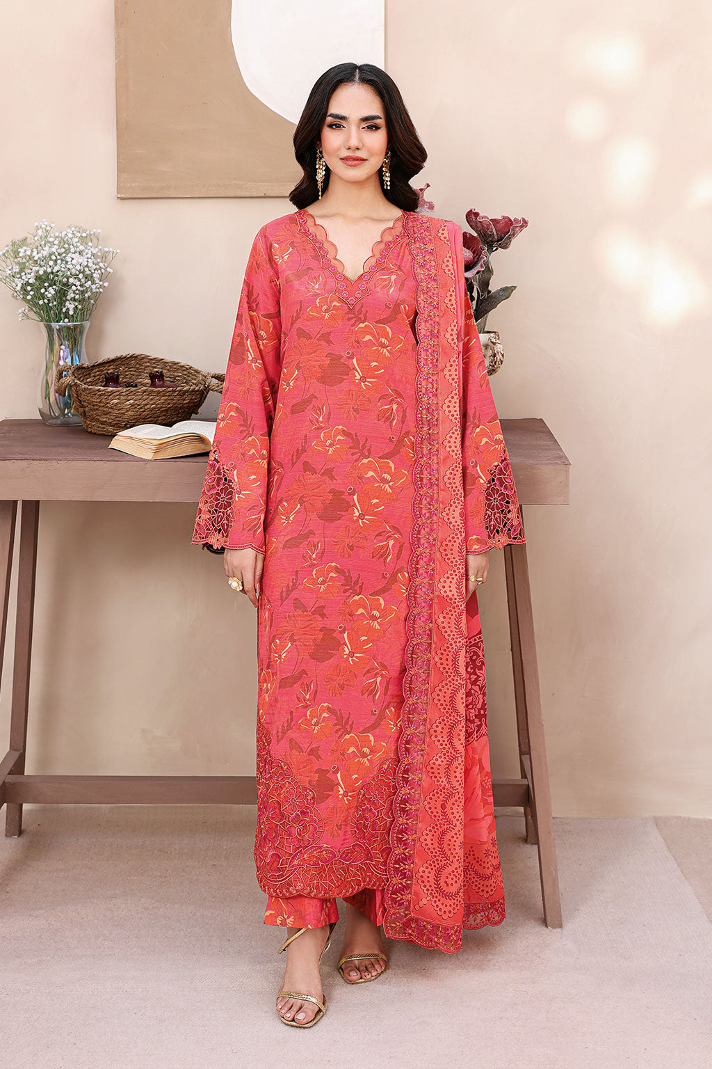 Ramsha | Naqsh Embroidered Rawsilk | RS-06 - House Of Hania