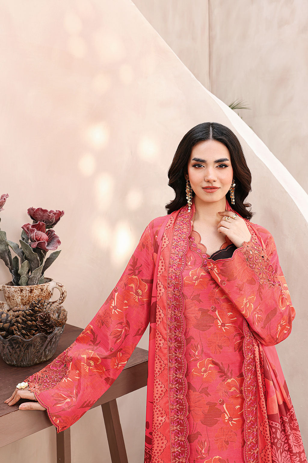 Ramsha | Naqsh Embroidered Rawsilk | RS-06 - House Of Hania