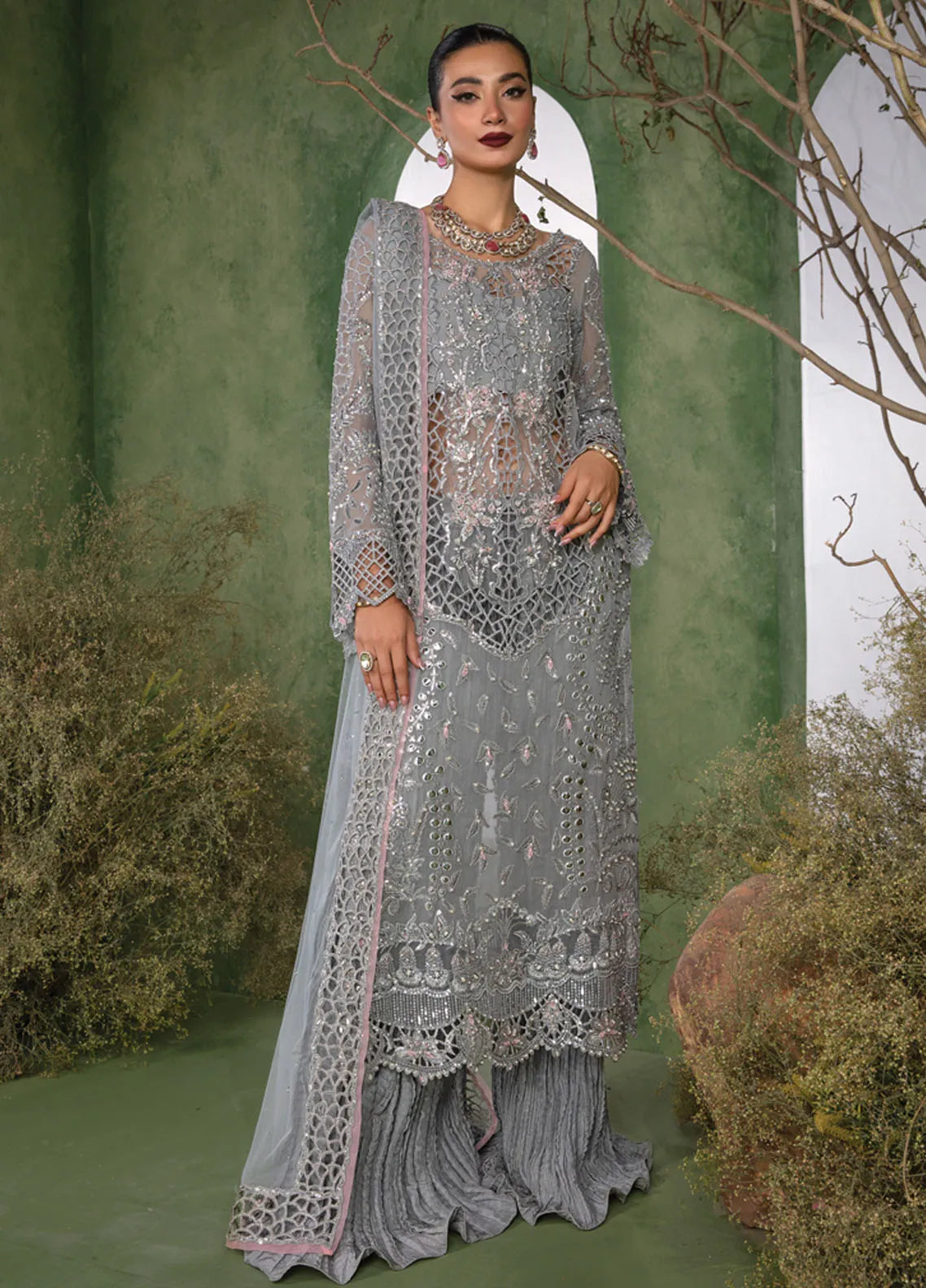 Rang Rasiya Chatoyer Embroidered Chiffon 3Pc Suit D-02 Deena - House Of Hania