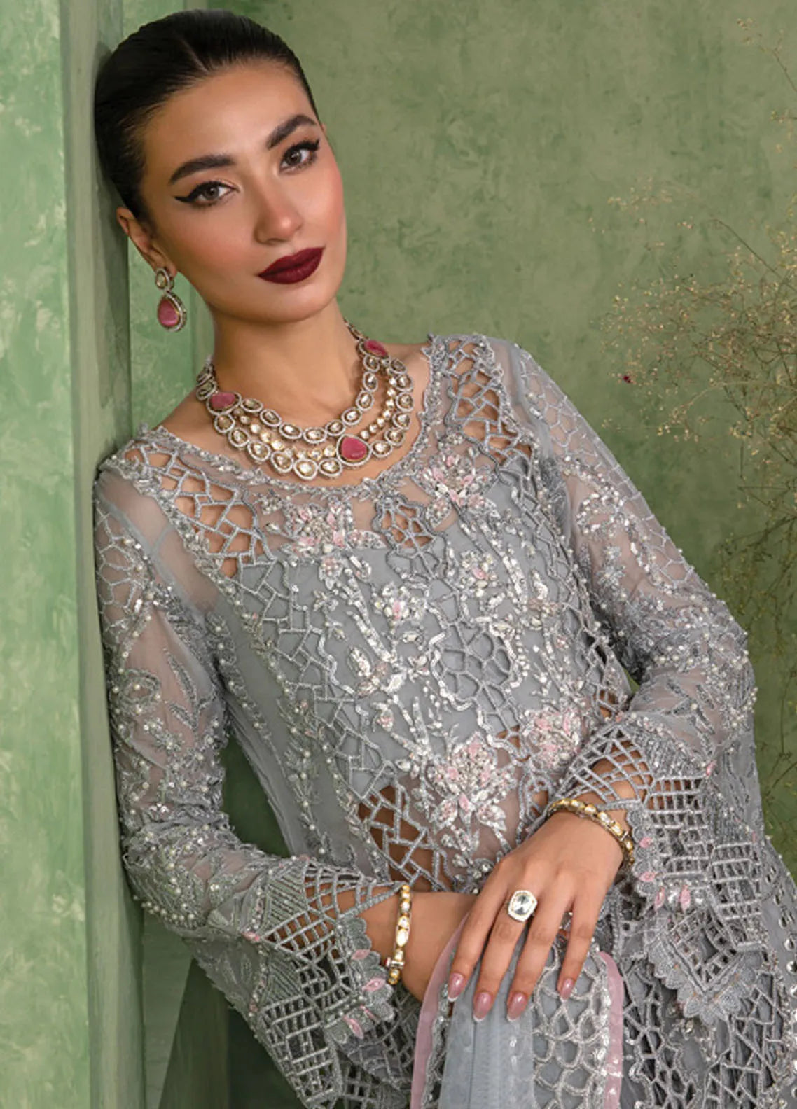 Rang Rasiya Chatoyer Embroidered Chiffon 3Pc Suit D-02 Deena - House Of Hania