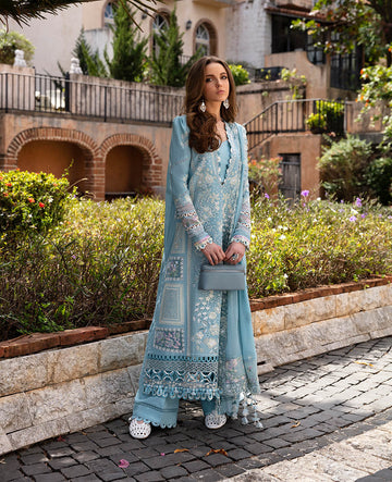 Republic Womenswear | Ilana Eid Luxury Lawn | Azure - House Of Hania