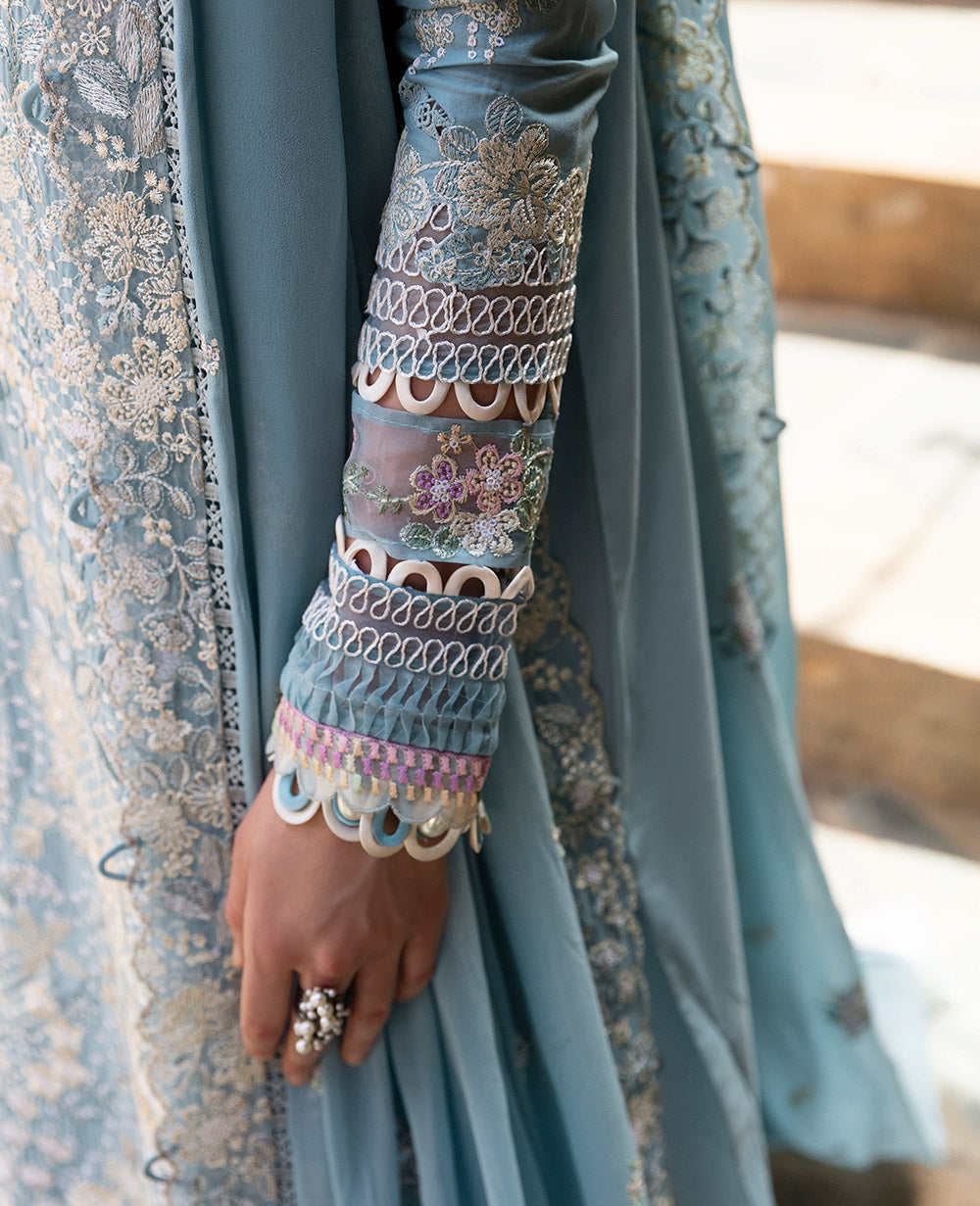 Republic Womenswear | Ilana Eid Luxury Lawn | Azure - House Of Hania