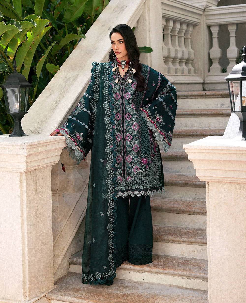 Republic Womenswear | Kalani Eid Luxury Lawn 25 | D1-B - Zehra - House Of Hania