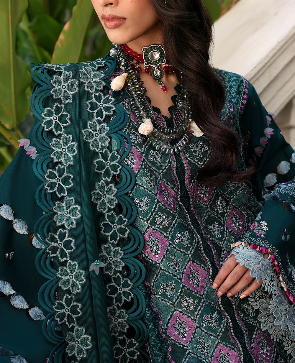 Republic Womenswear | Kalani Eid Luxury Lawn 25 | D1-B - Zehra - House Of Hania