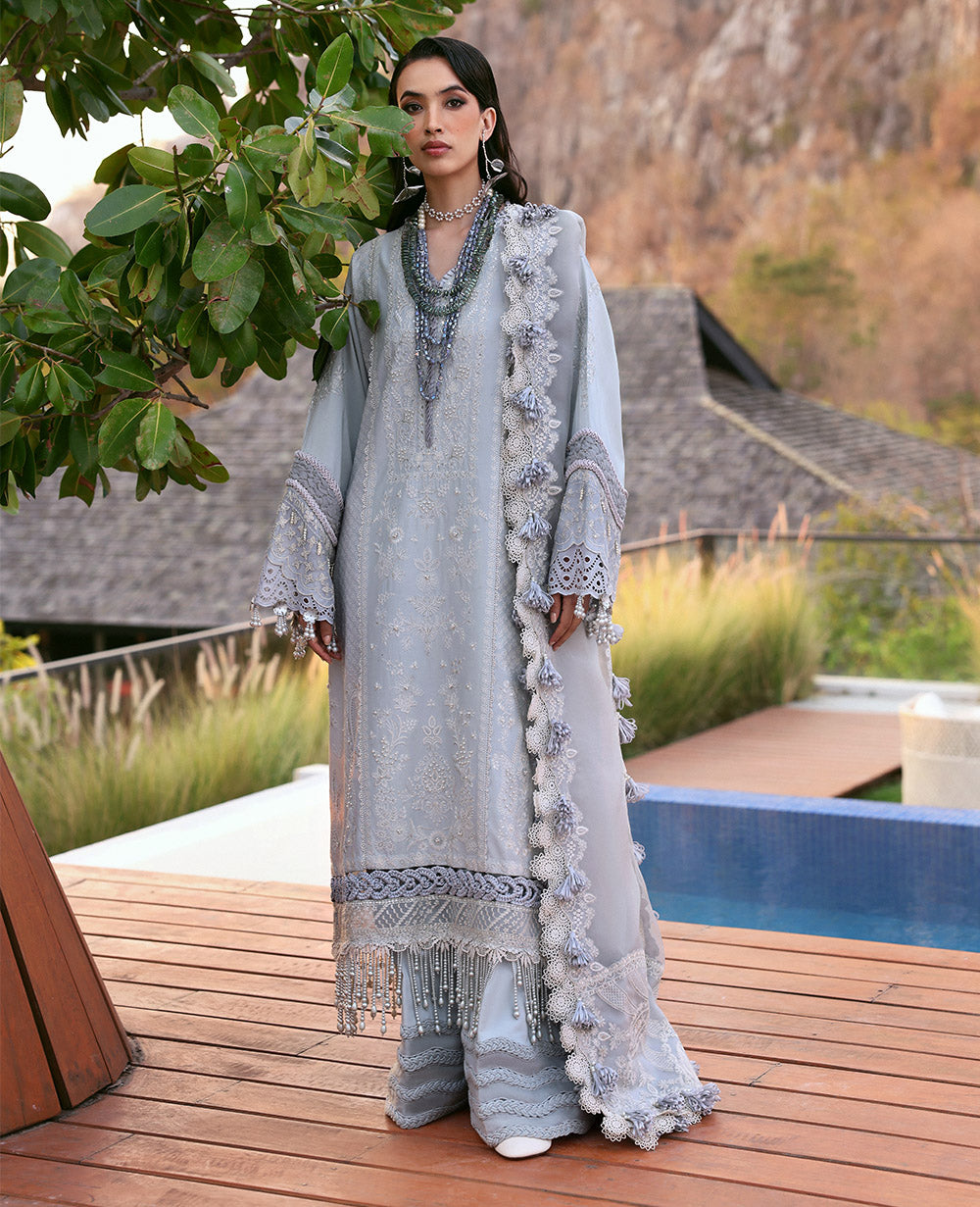 Republic Womenswear | Kalani Eid Luxury Lawn 25 | D3-B - Sitara - House Of Hania