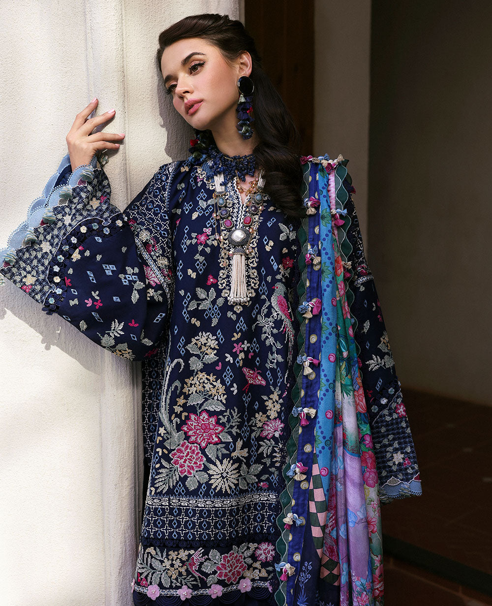 Republic Womenswear | Kalani Eid Luxury Lawn 25 | D5-B - Nyra - House Of Hania