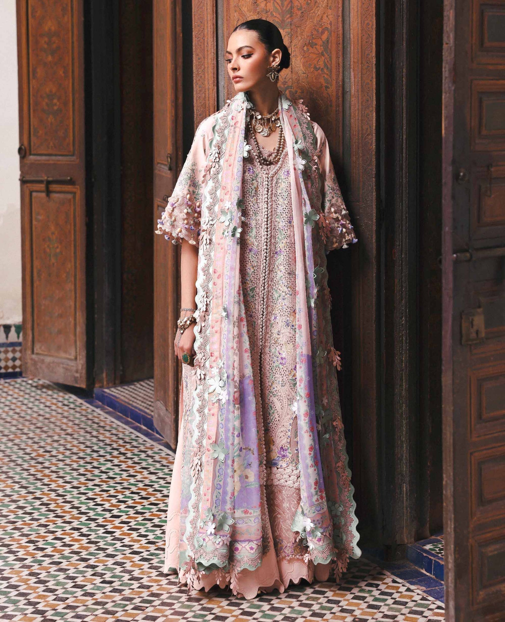 Republic Womenswear | Reine Luxury Lawn 26 | Dahlia - House Of Hania