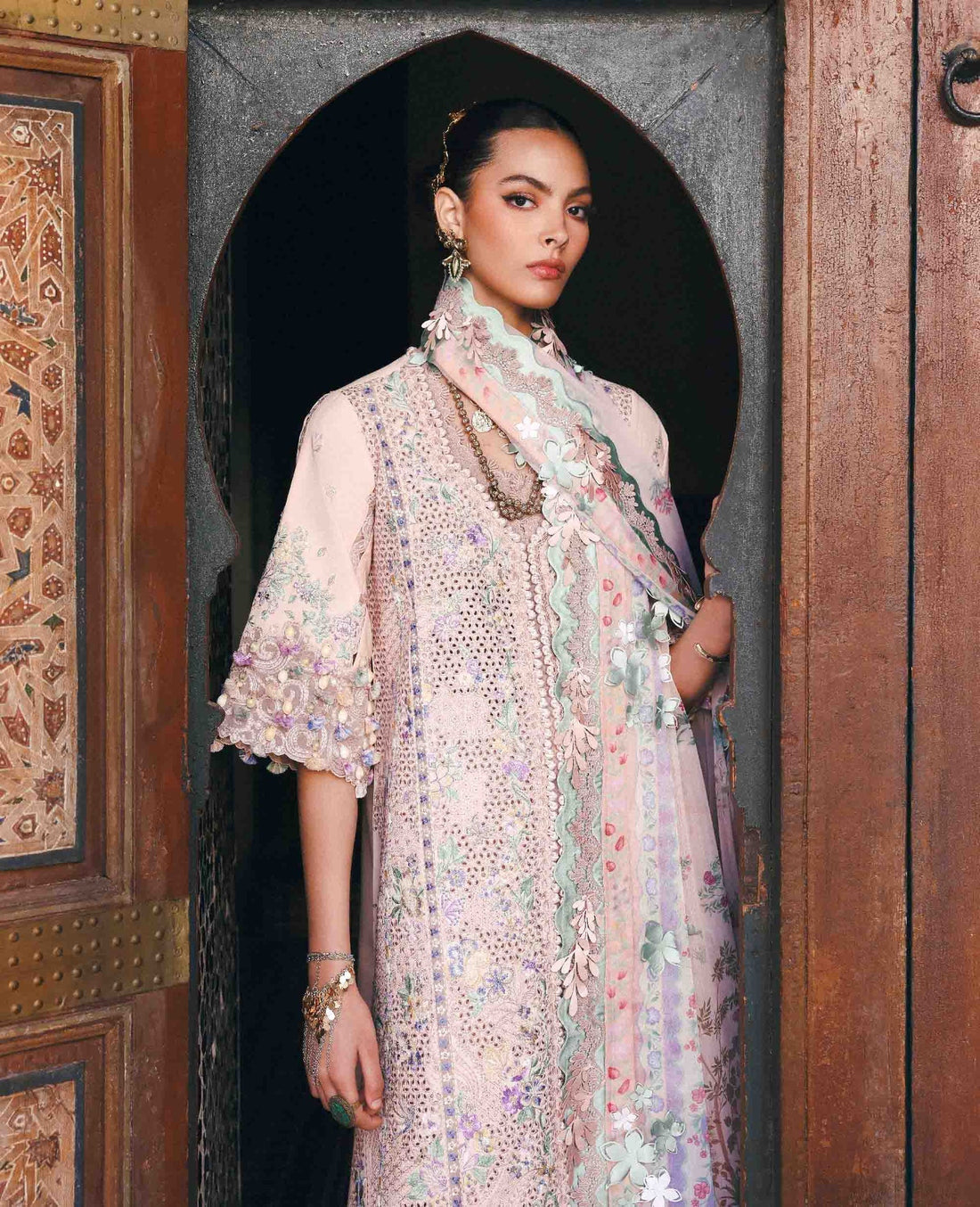 Republic Womenswear | Reine Luxury Lawn 26 | Dahlia - House Of Hania