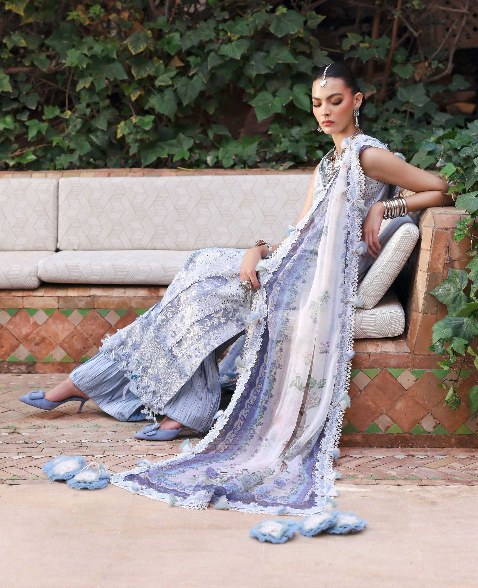 Republic Womenswear | Reine Luxury Lawn 26 | Iris - House Of Hania