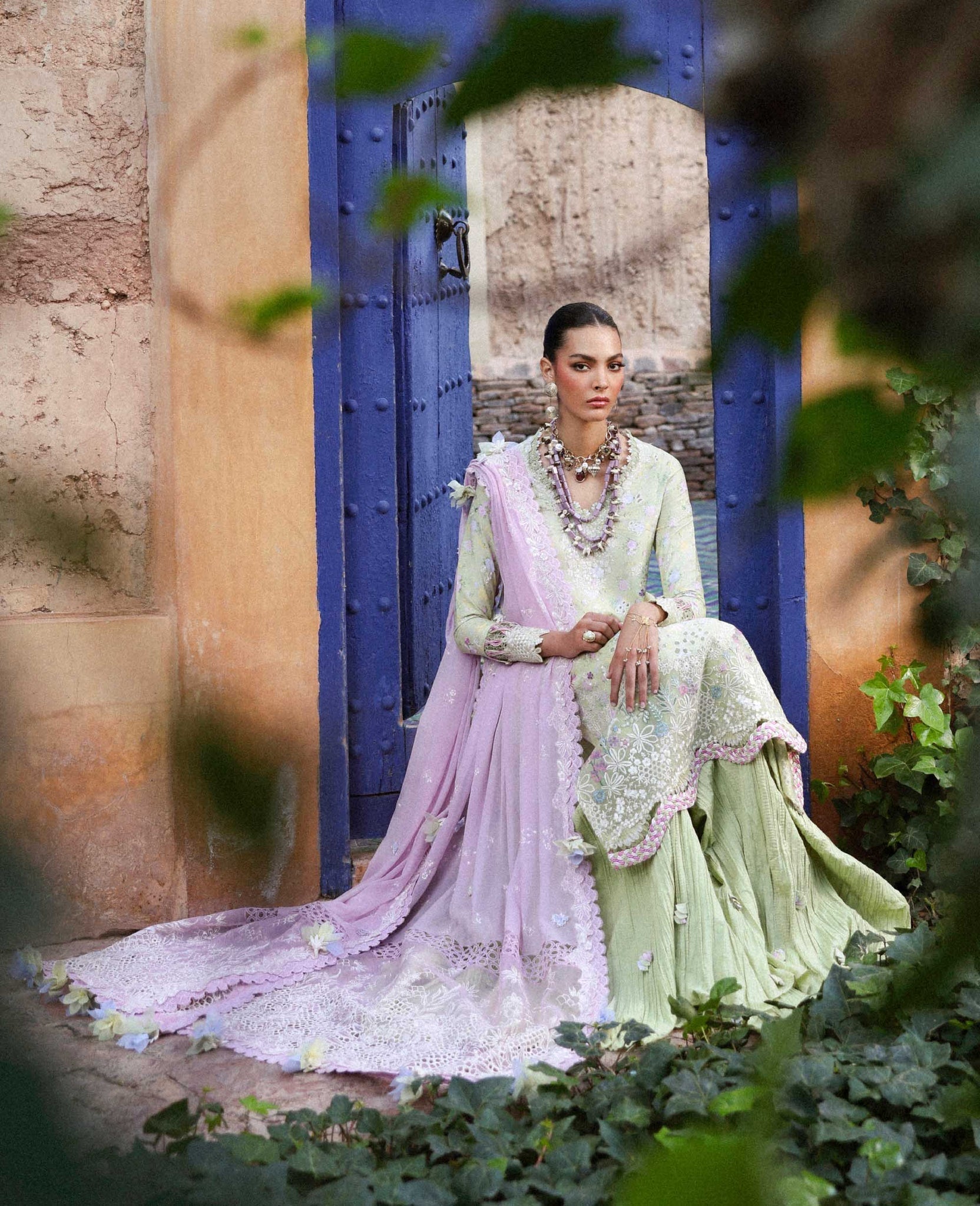 Republic Womenswear | Reine Luxury Lawn 26 | Perla - House Of Hania