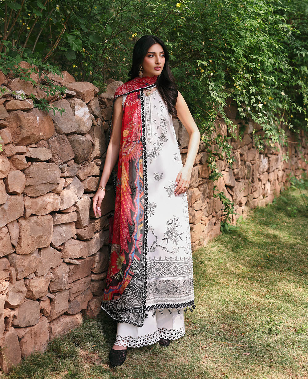 Republic Womenswear | Talia Luxury Lawn 25 | D1-B - Lunara - House Of Hania