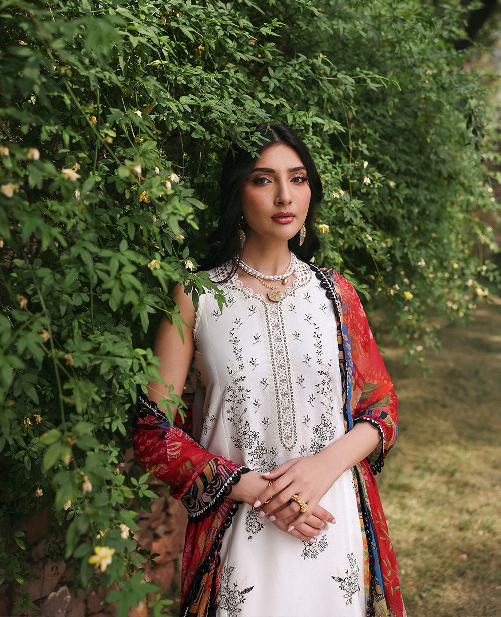 Republic Womenswear | Talia Luxury Lawn 25 | D1-B - Lunara - House Of Hania