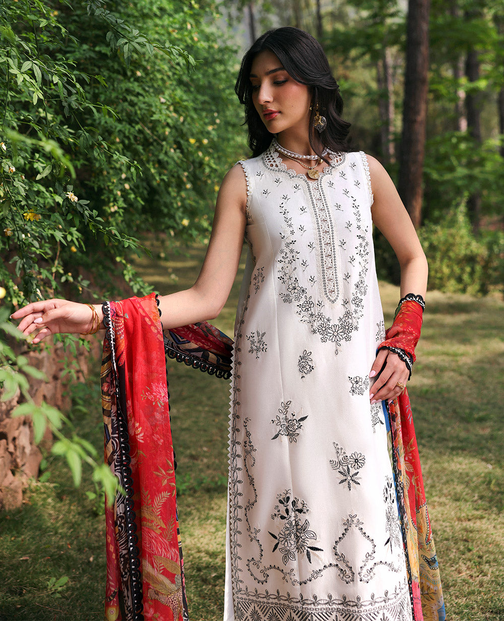 Republic Womenswear | Talia Luxury Lawn 25 | D1-B - Lunara - House Of Hania