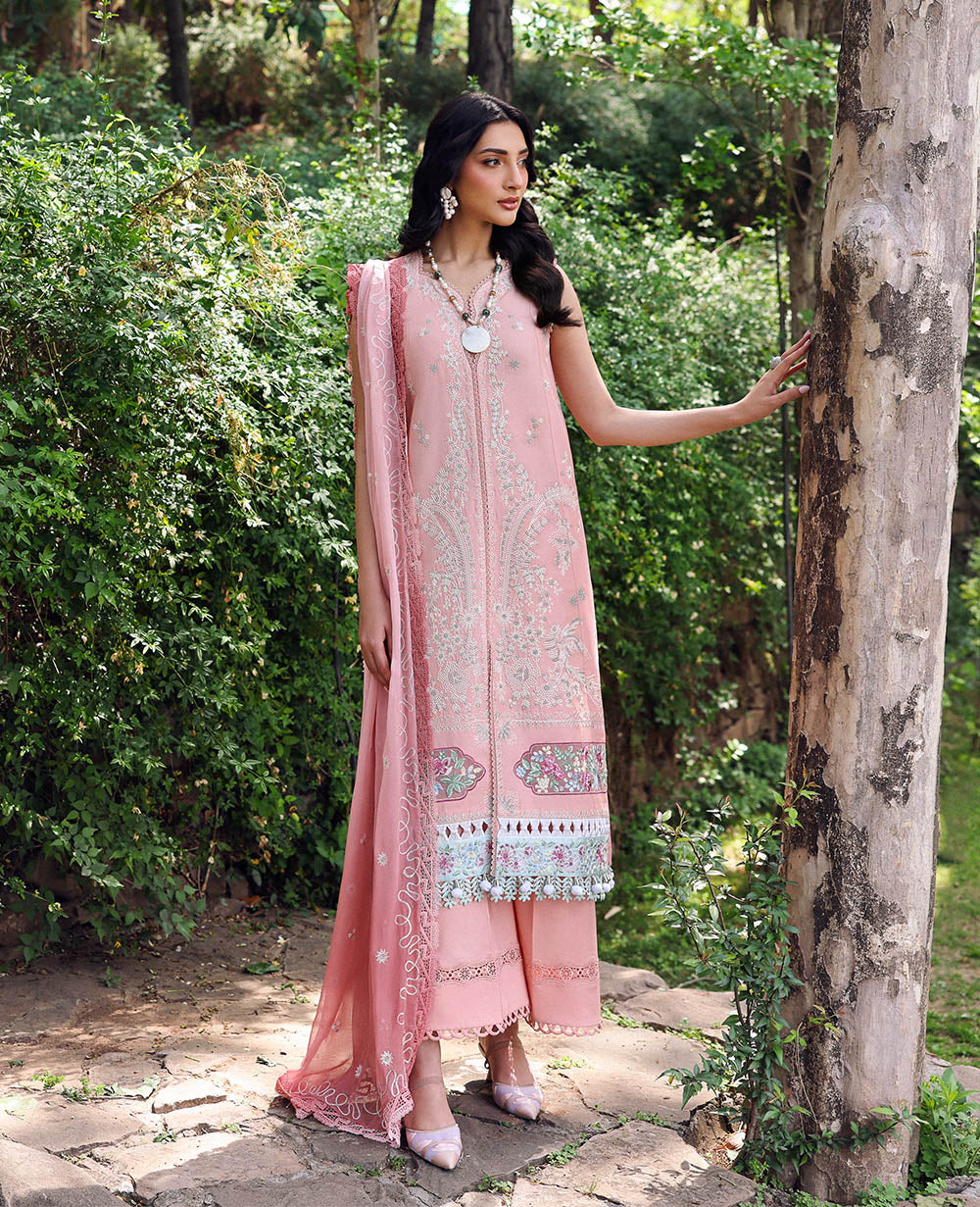Republic Womenswear | Talia Luxury Lawn 25 | D7-A - Ora - House Of Hania