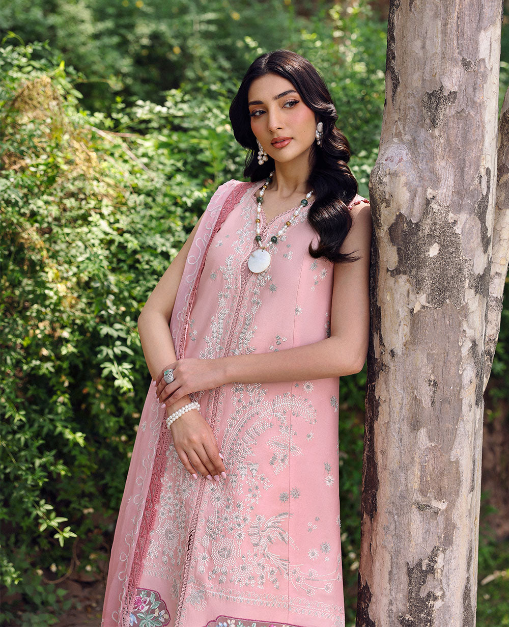 Republic Womenswear | Talia Luxury Lawn 25 | D7-A - Ora - House Of Hania