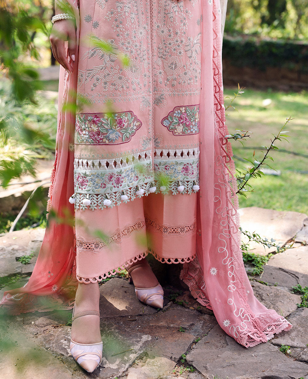 Republic Womenswear | Talia Luxury Lawn 25 | D7-A - Ora - House Of Hania