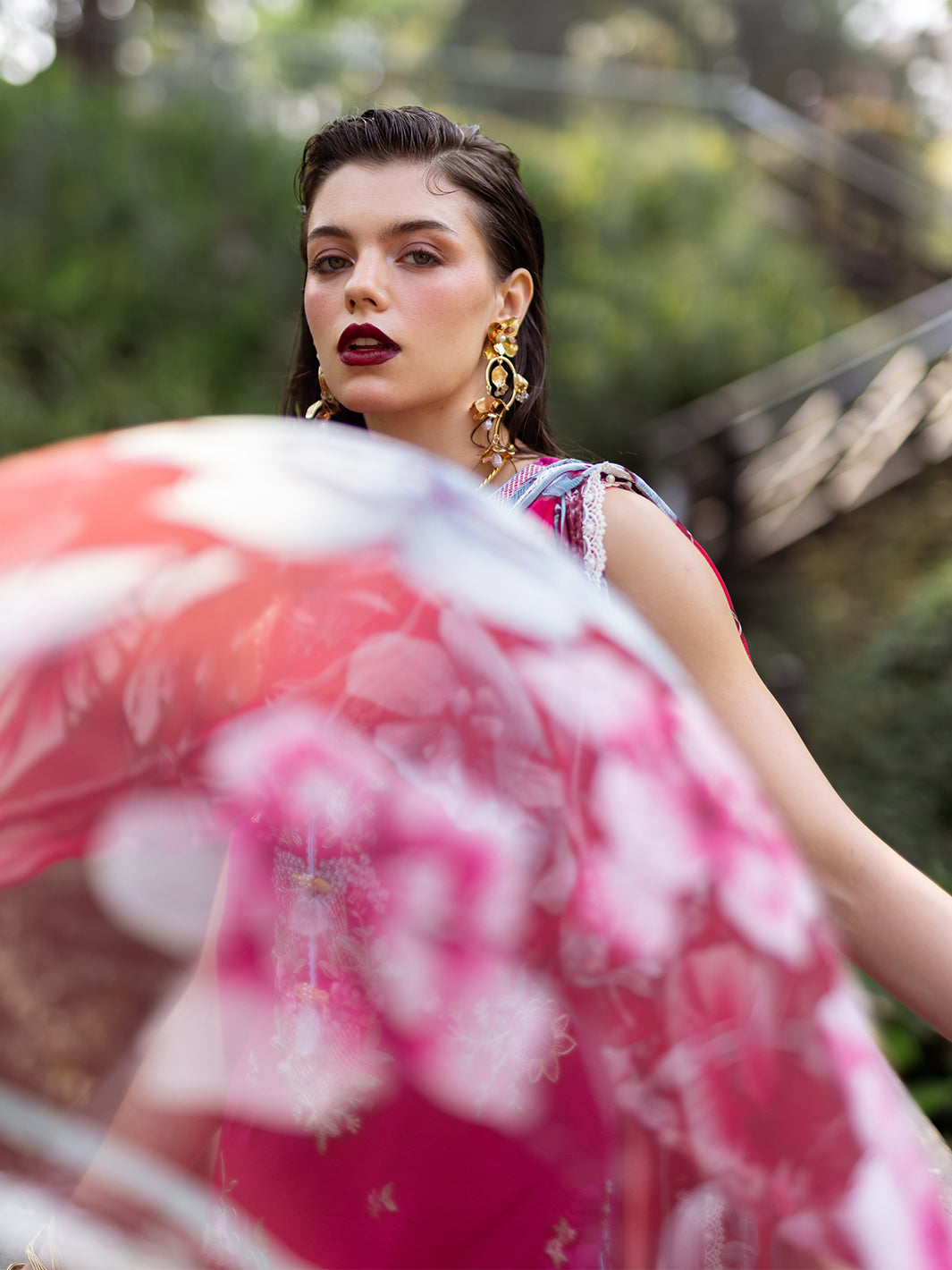 Roheenaz | Dahlia Embroidered Lawn 24 | Camellia - House Of Hania