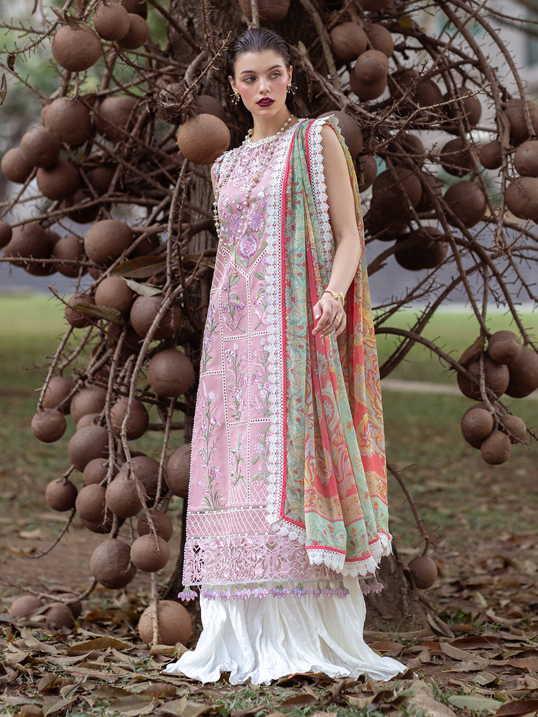 Roheenaz | Dahlia Embroidered Lawn 24 | Peony - House Of Hania