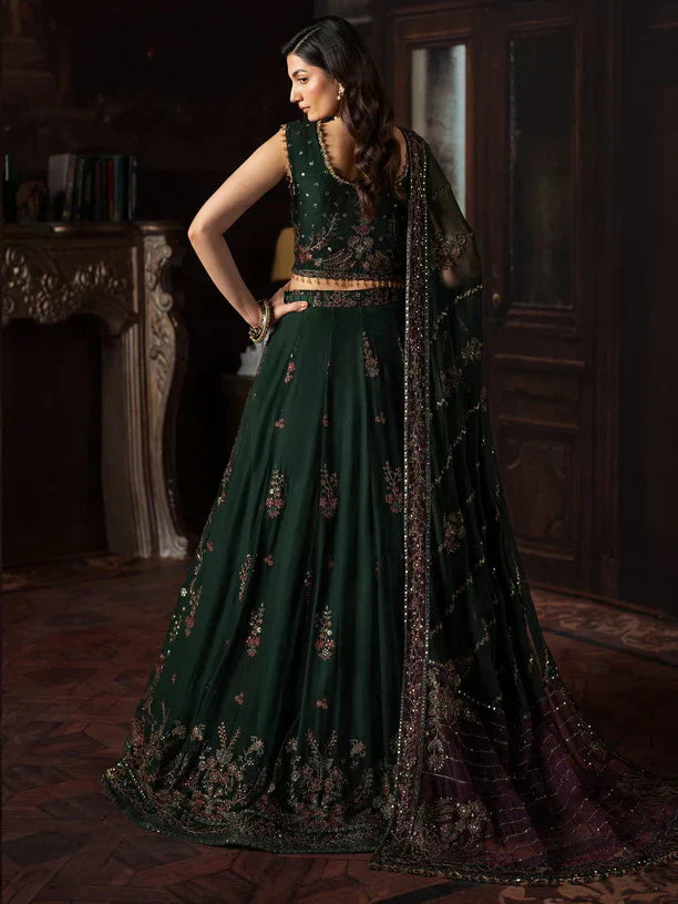 Rouge by Zarif Embroidered Chiffon 3Pc Suit ZRW-01 ELIZABETH - House Of Hania