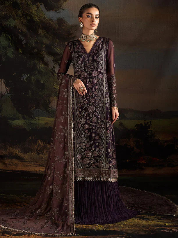 Rouge by Zarif Embroidered Chiffon 3Pc Suit ZRW-08 HANNAH - House Of Hania